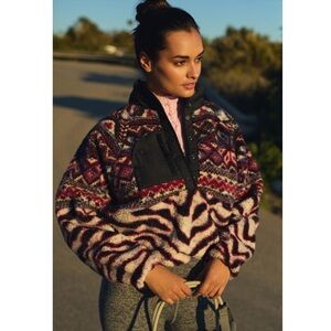 Free People Movement Hit The Slopes Rocky Ridge Printed Fleece Pullover